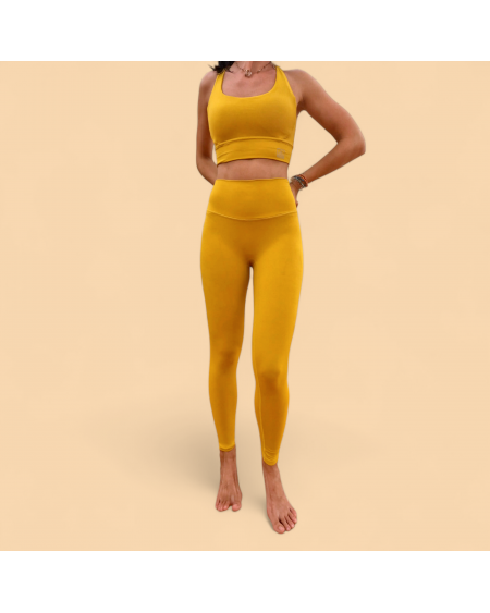 Conjunto Deportivo Amarillo Mostaza | Elevate Ropa Deportiva Sostenibl