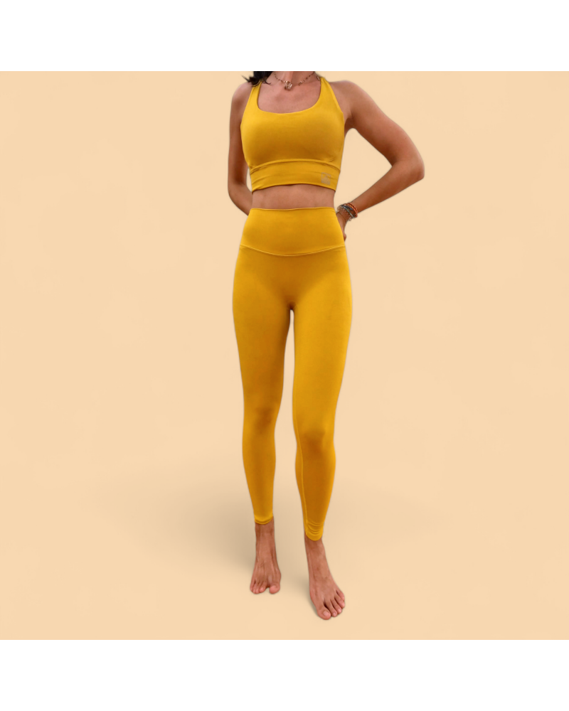 Conjunto Deportivo Amarillo Mostaza | Elevate Ropa Deportiva Sostenibl