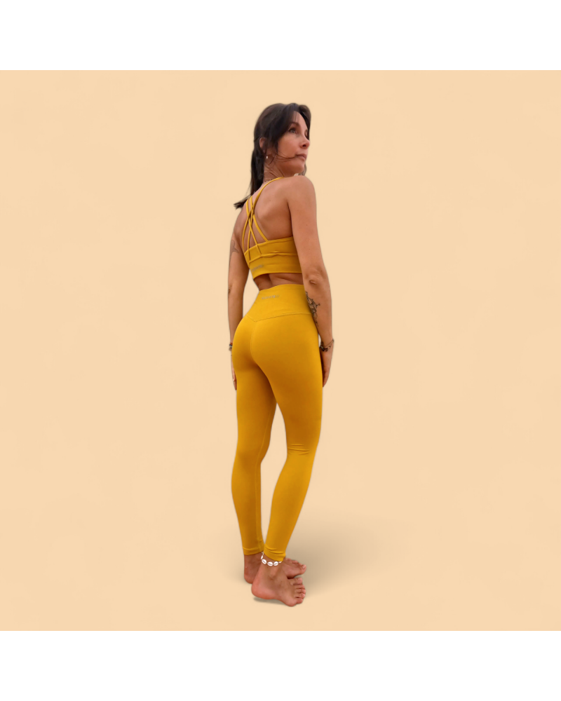 Legging Deportivo Amarillo Mostaza | Elevate Ropa Deportiva Sostenible